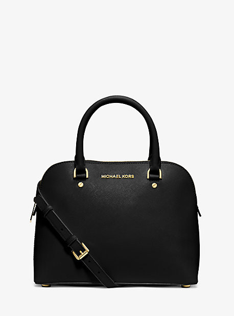 Cindy Medium Saffiano Leather Dome Satchel | Michael Kors US