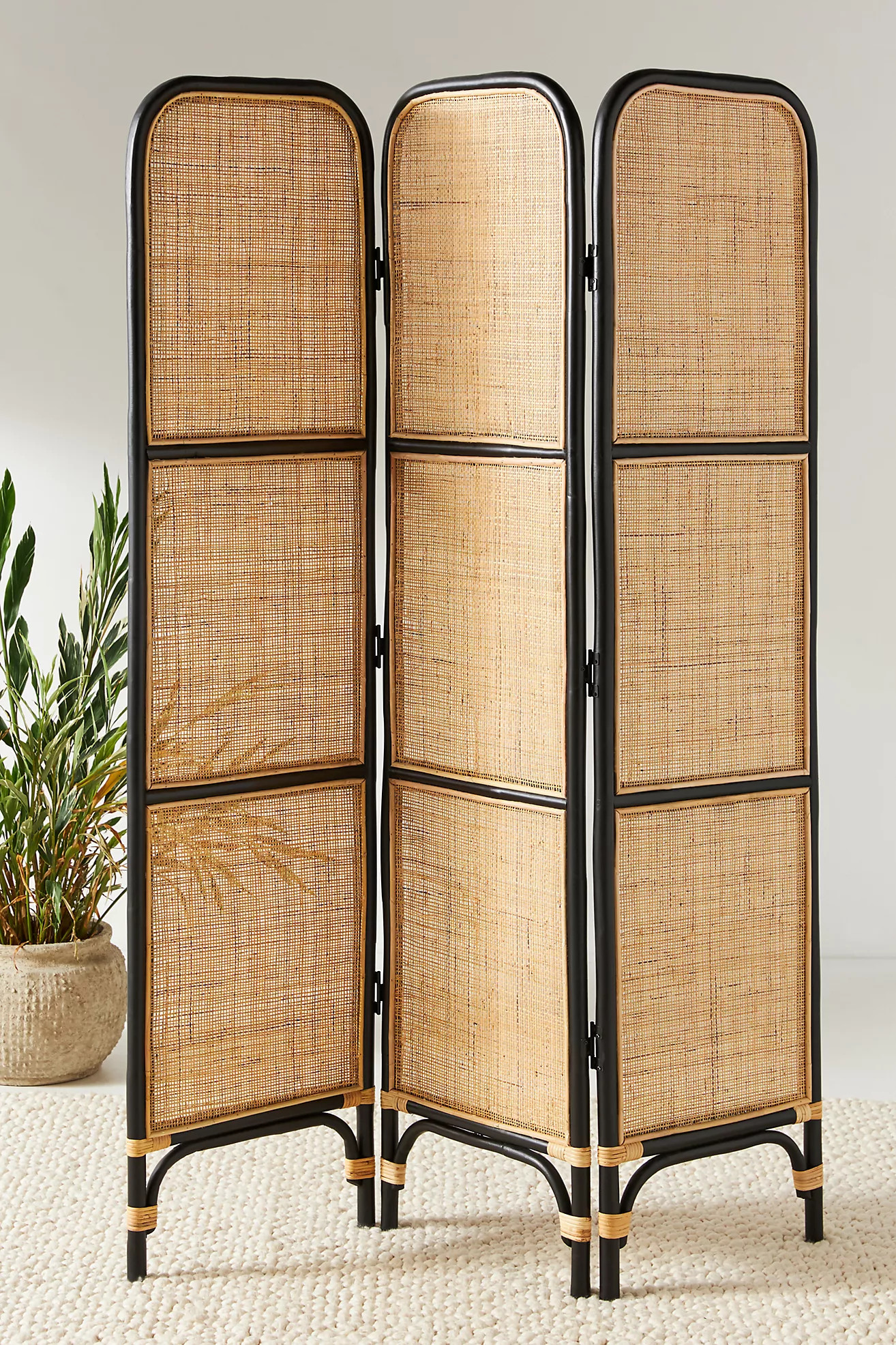 Scarlett Rattan Room Divider Screen | Anthropologie (US)