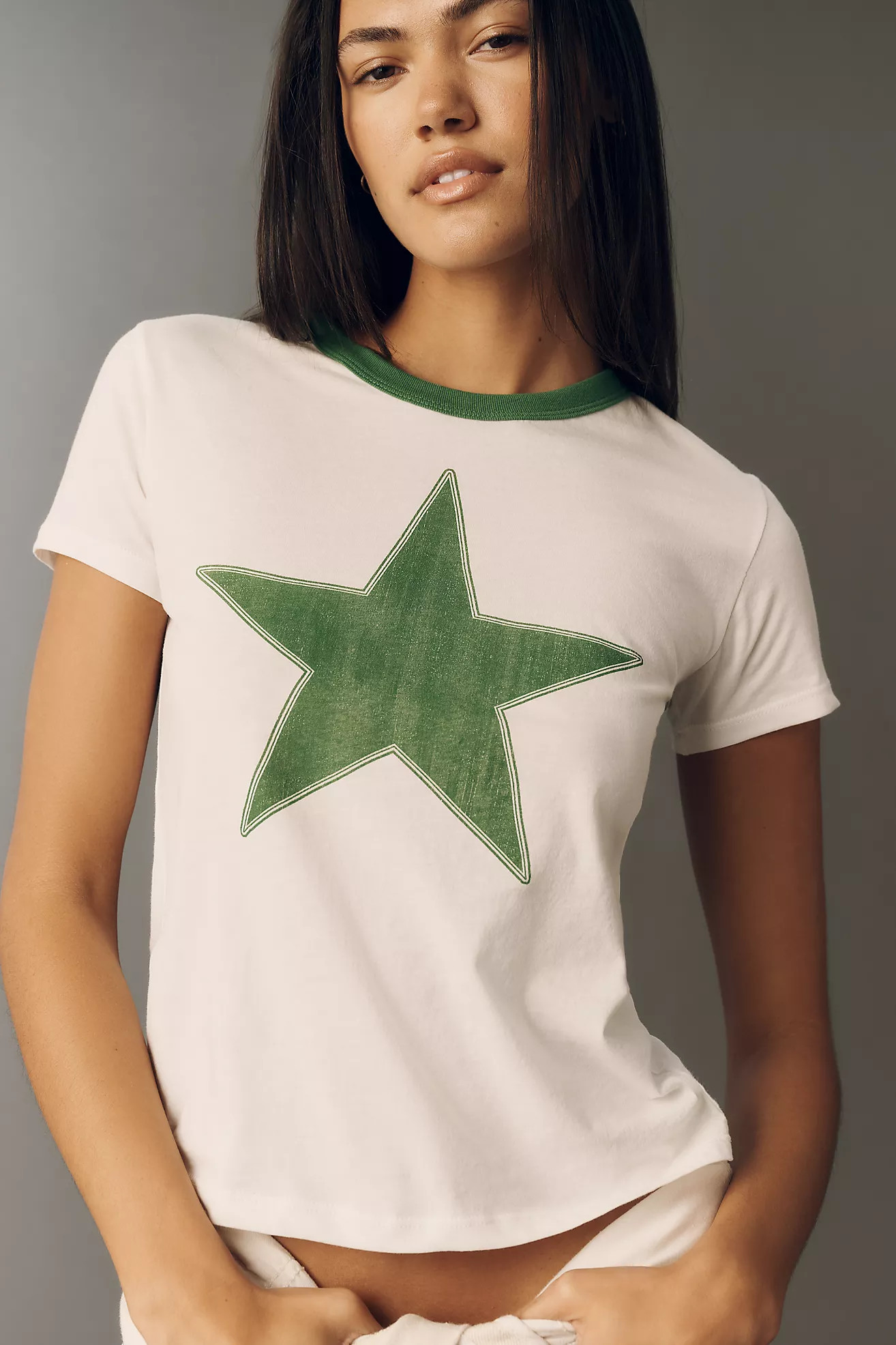 Letluv Star Short-Sleeve Ringer Crew-Neck Tee | Anthropologie (US)