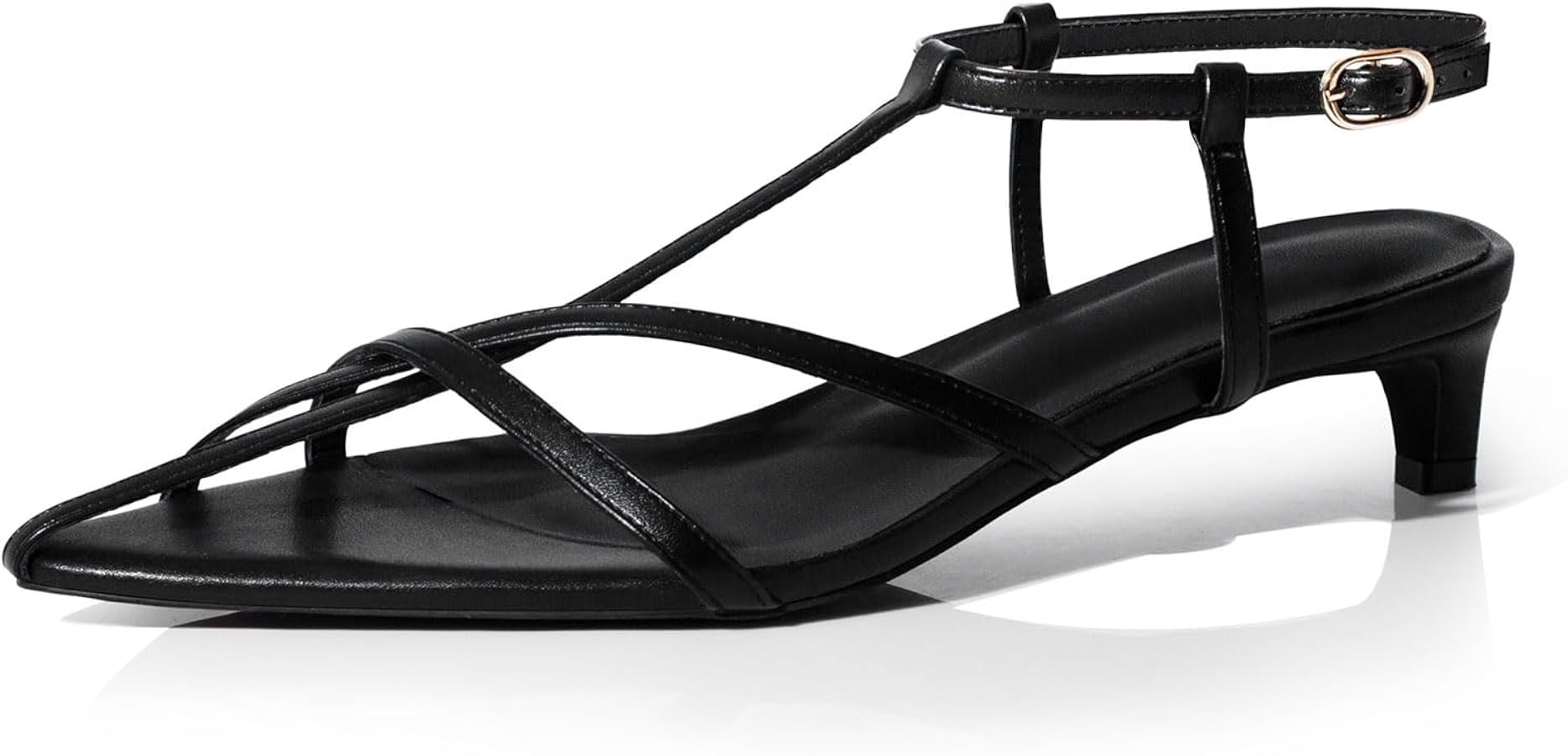iadore Women Sexy Kitten Low Heel Sandals Retro Ankle Straps with Buckle Shoes Open Toe Summer Dr... | Amazon (US)