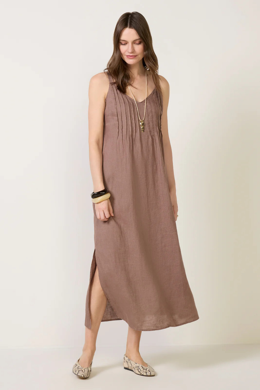 Stella Linen Pintuck Dress | Evereve