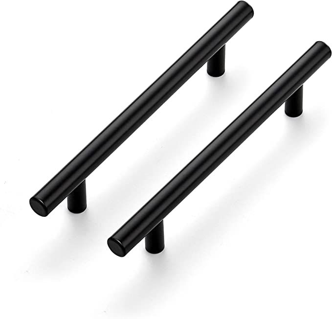10 Pack 7.38'' Cabinet Pulls Flat Black Stainless Steel Kitchen Cupboard Handles Cabinet Handles ... | Amazon (US)