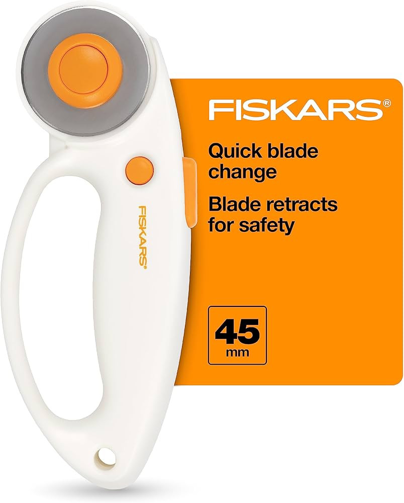 Fiskars 45mm Rotary Cutter for Fabric with Ergonomic Loop Grip, Premium Steel Rotary Fabric Cutte... | Amazon (US)