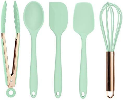 Cook with Color Silicone Cooking Utensils, 5 Pc Kitchen Utensil Set, Easy to Clean Silicone Kitch... | Amazon (US)