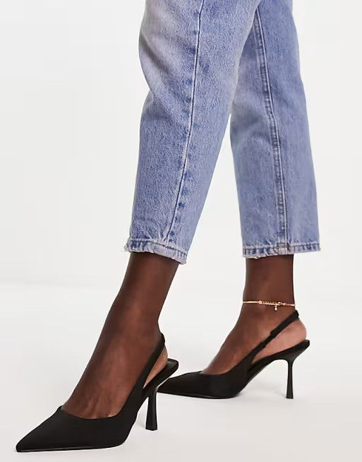 ASOS DESIGN Simba slingback stilettos in black | ASOS (Global)