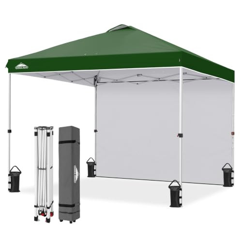 EAGLE PEAK Commercial Canopy 10x10 Pop Up Canopy Tent with 1 Sidewall, Easy Setup Heavy Duty Instant Event Shelter for Vendors & Markets, Outdoor Sun Shade, Green | Amazon (US)