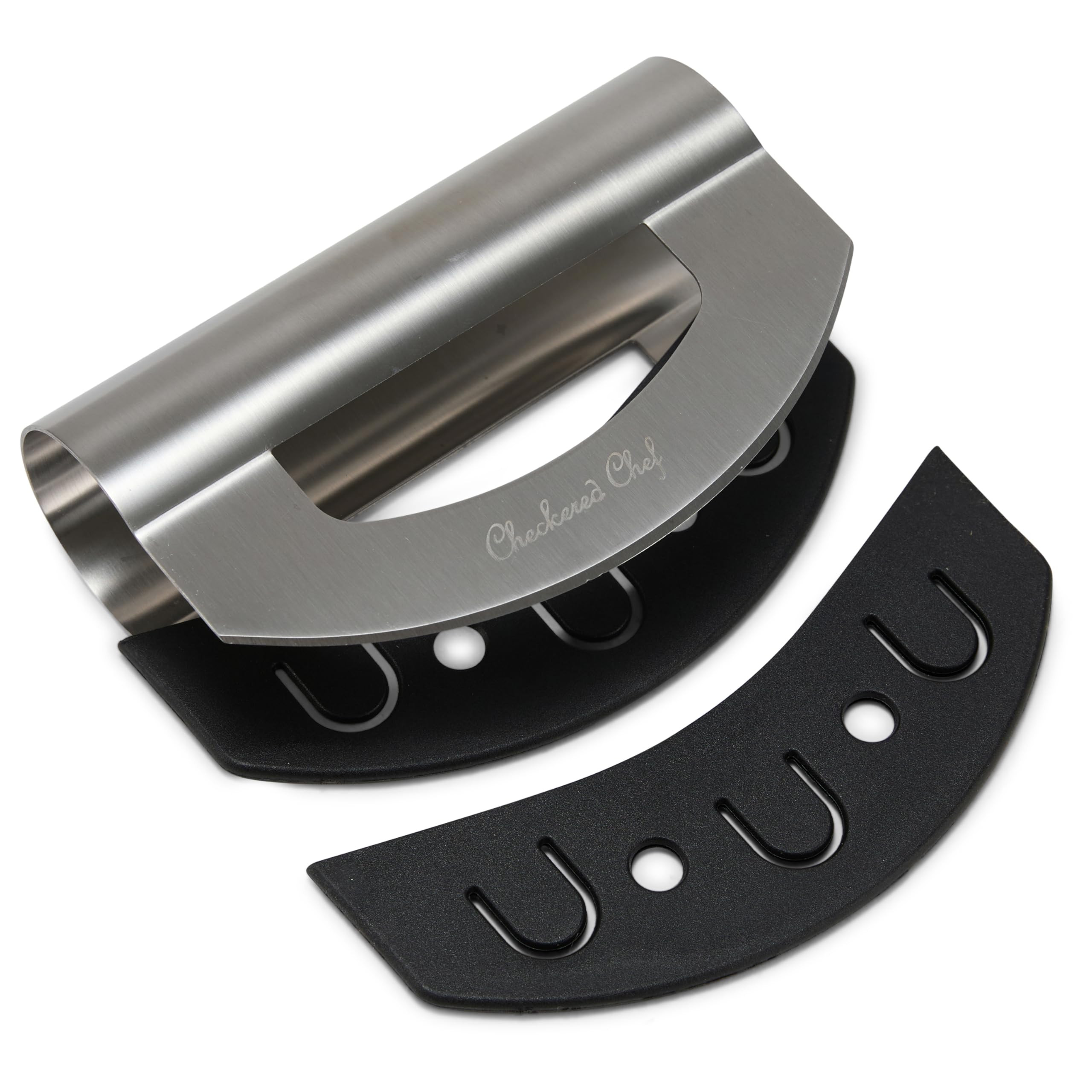 Checkered Chef Salad Chopper Tool, Mezzaluna Knife Stainless Steel Vegetable Rocker | Amazon (US)