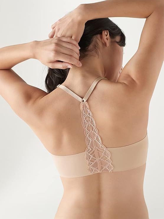 True & Co Women's True Body Triangle Lace Racerback Bra | Amazon (US)