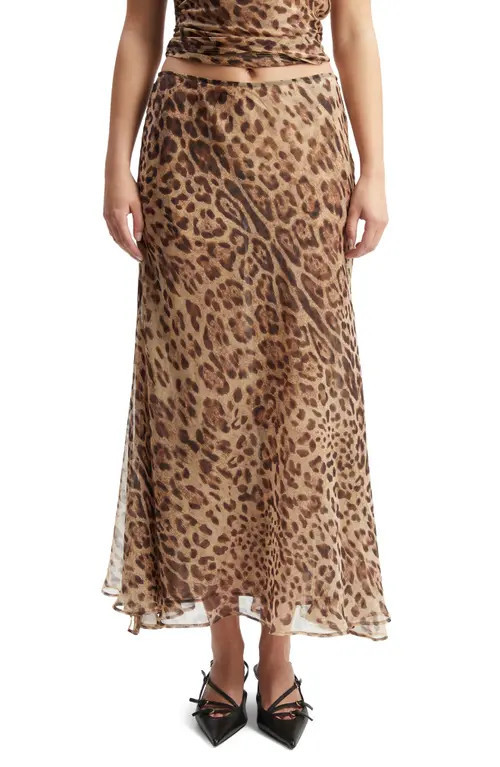 Bardot Monroe Leopard Print Maxi Skirt in Brown Leopard at Nordstrom, Size 6 | Nordstrom