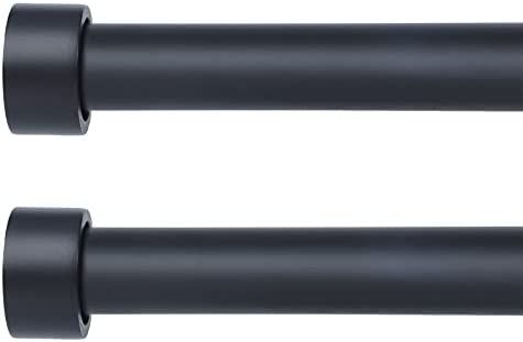 OLV 2 Pack Black Curtain Rods for Window 48-84 inch, Adjustable Single Window Curtain Rods With E... | Amazon (US)