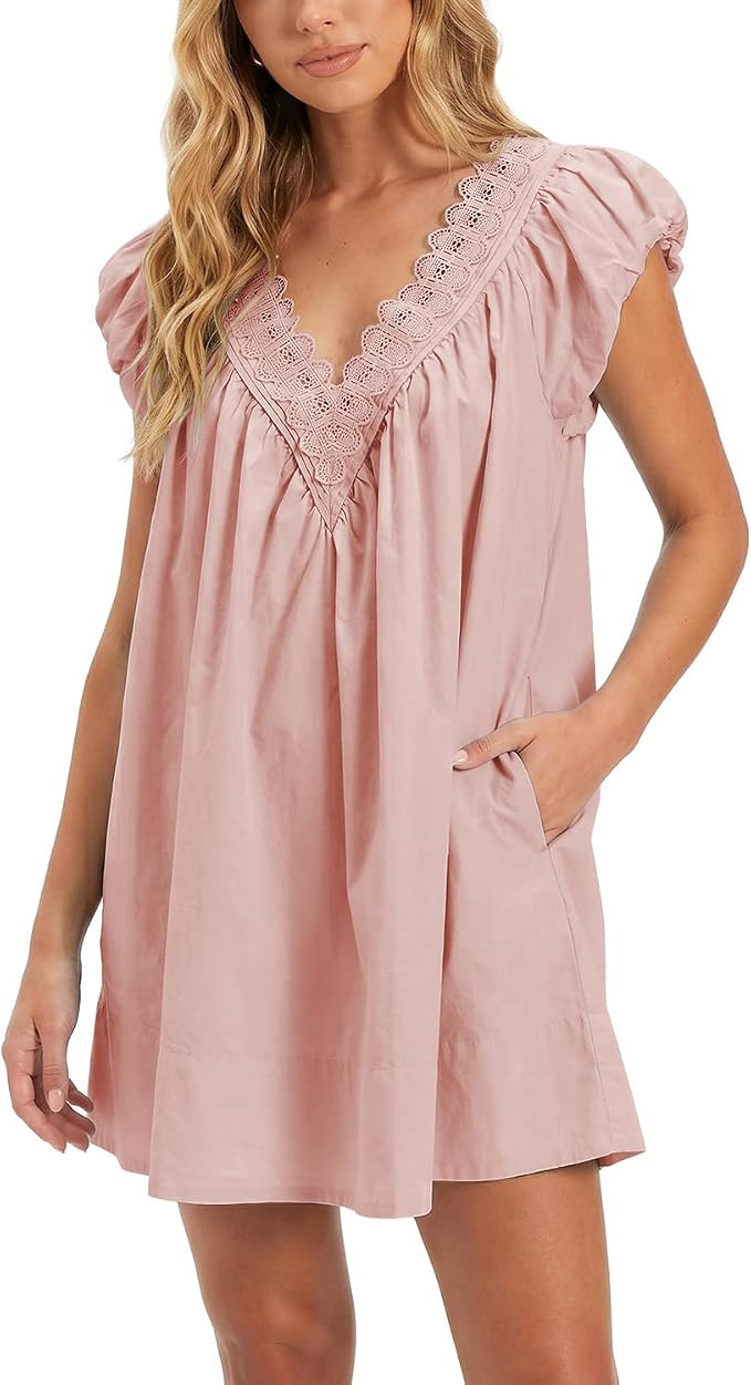 Shy Velvet 2026 Summer Women’s Boho Tunic Dress Oversized Flowy Cover Up Beach Vacation Dress w... | Amazon (US)