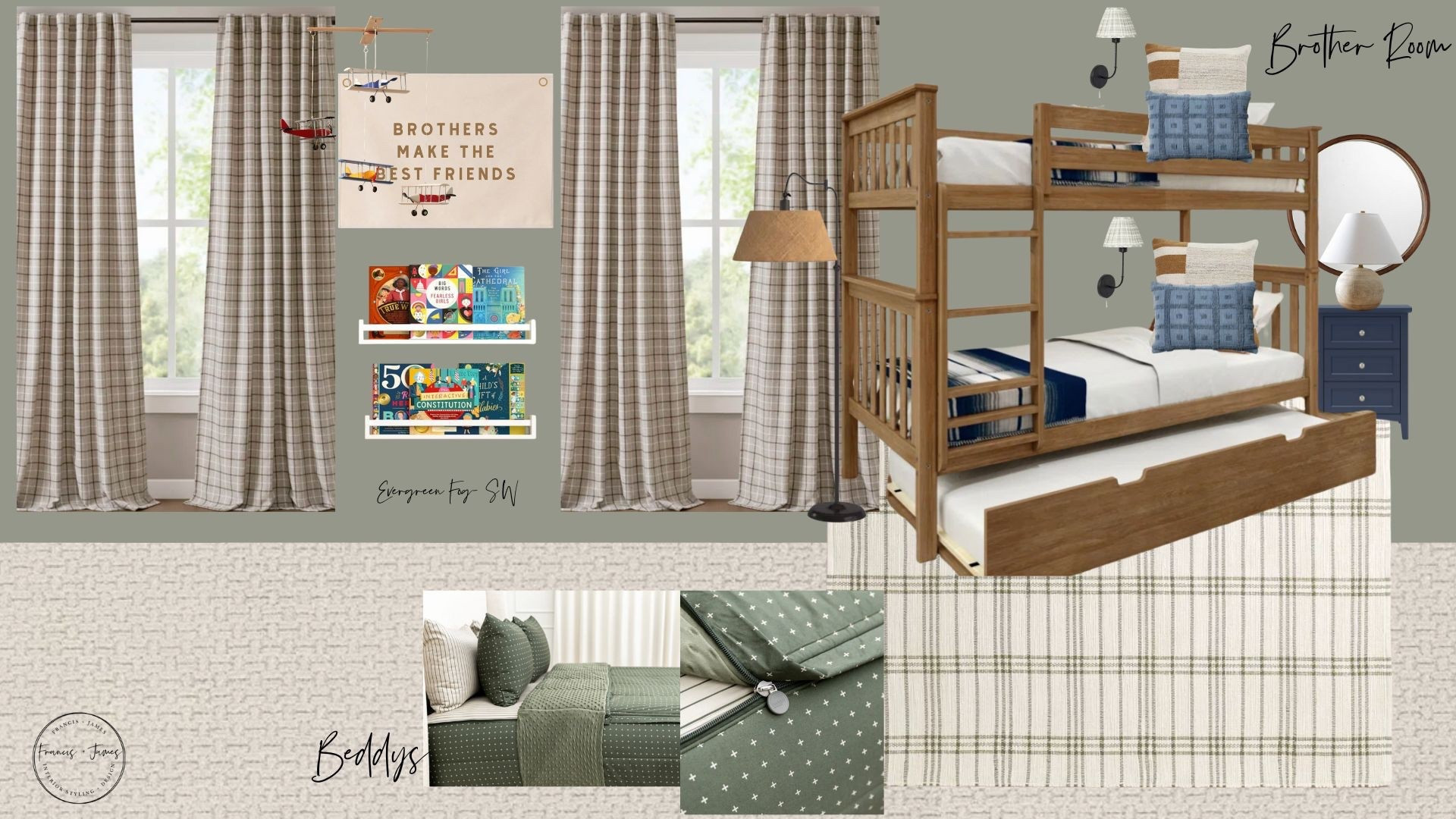 Brother room, kids bunks, bunk beds, kids room, boys room, boys nursery, boys bunk room, boys decor, baby boy, toddler room, plaid curtain, organic kids room, bedroom, kids, playroom, kids decor, book rack, green bedding, boys room, baby boy room, boy nursery 

#LTKHome #LTKBaby #LTKFamily