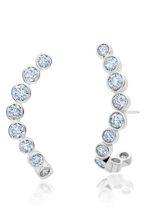 Crislu Graduated Bezel Ear Crawlers in Platinum at Nordstrom | Nordstrom