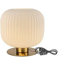 Milk Glass Table Lamp White Globe Table Lamp Mid Century Modern Lamp Gold Desk Lamp Vintage Bedsi... | Amazon (US)