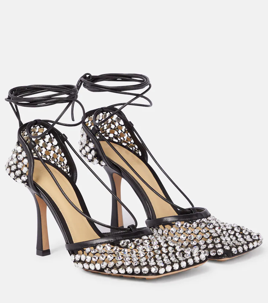 Bottega Veneta Sparkle Stretch embellished mesh pumps | Mytheresa (US/CA)