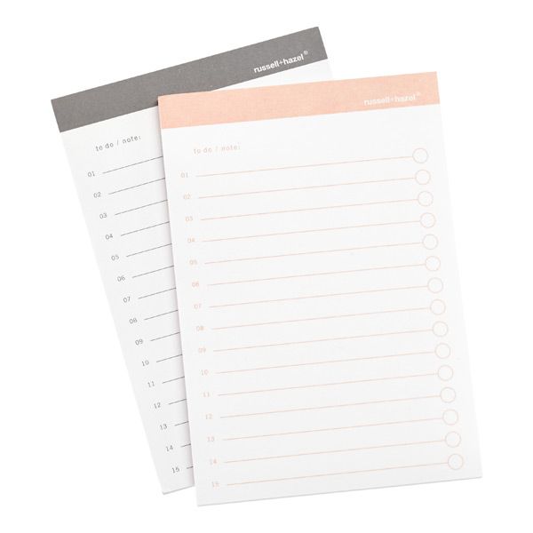 russell—hazel Russell — Hazel To Do Adhesive Notes Blush Pkg/3 | The Container Store