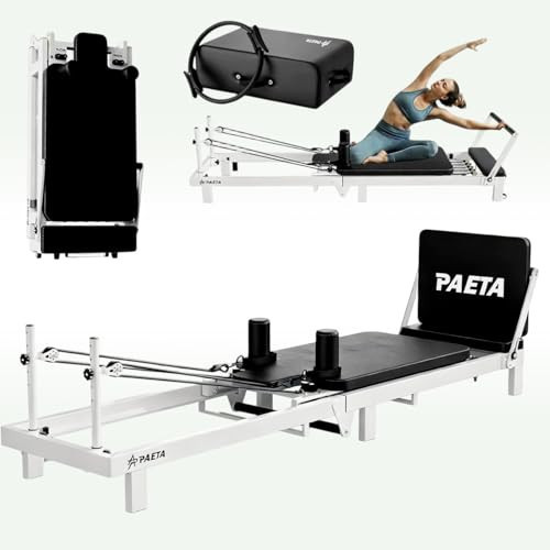 PAETA Pilates Reformer, 86" Foldable Reformer Pilates Machine for Home Use, with Dual Resistance- Springs and Cords, Pilates Equipment for Home Workouts with Jump Board,with Box | Amazon (US)