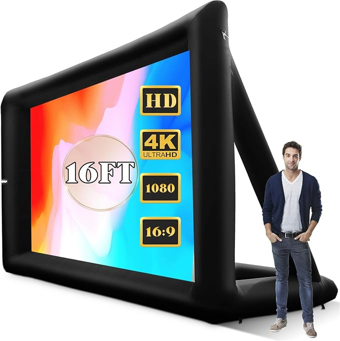 16ft Inflatable Projector Movie Screen Outdoor Projector Screen Portable with Built-in Air Blower... | Amazon (US)
