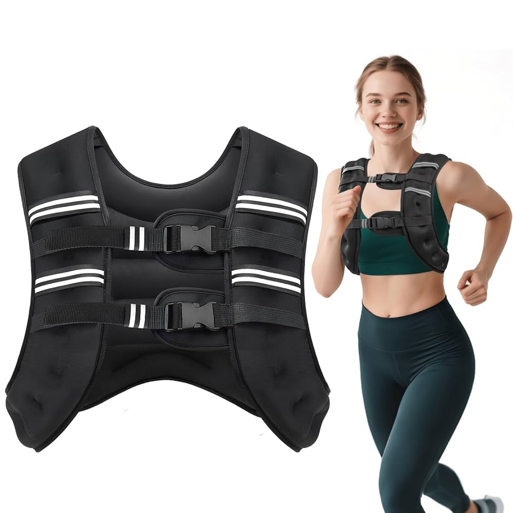 Weighted Vest, 6lb/8lb/12lb/16lb/20lb/30lb for Men, Women with Reflective Stripe, Weight Vests Ad... | Amazon (US)