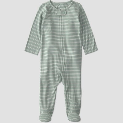 Carter's Just One You® Baby Boys' Green Striped Comfy Soft Long Sleeve Sleep N' Play - Green Newborn | Target