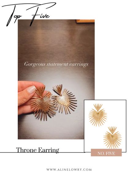 Top Five of this week!! Gorgeous statement earrings. They are not very heavy and I love all the compliments I get. 