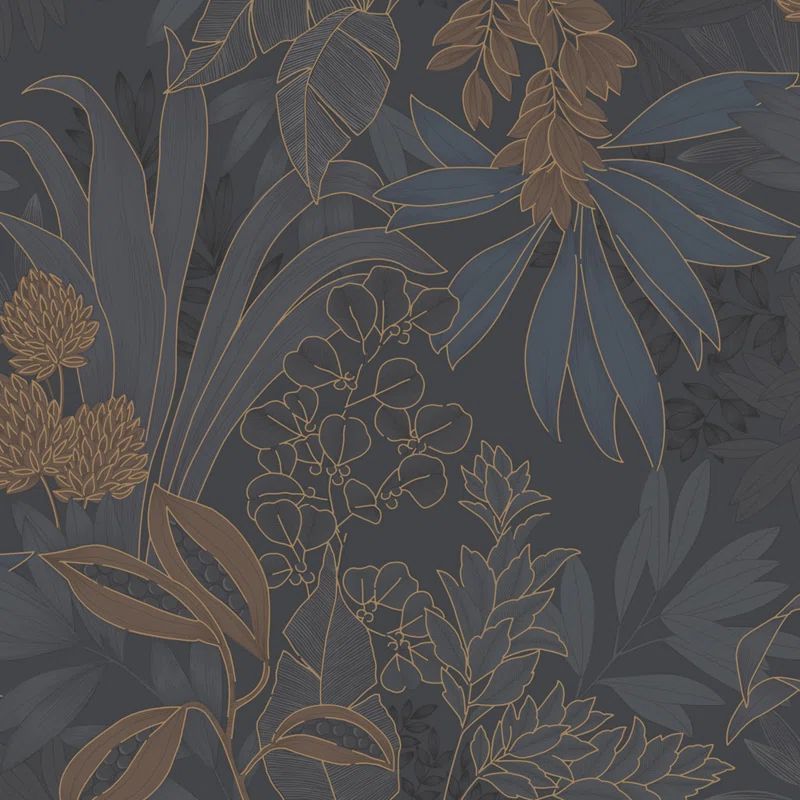 Altarik Floral Metallic Wallpaper Double Roll | Wayfair North America
