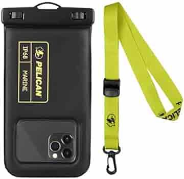Pelican - Marine Series Waterproof Floating Phone Pouch (Regular Size) - Black/Hi-Vis Yellow | Amazon (US)