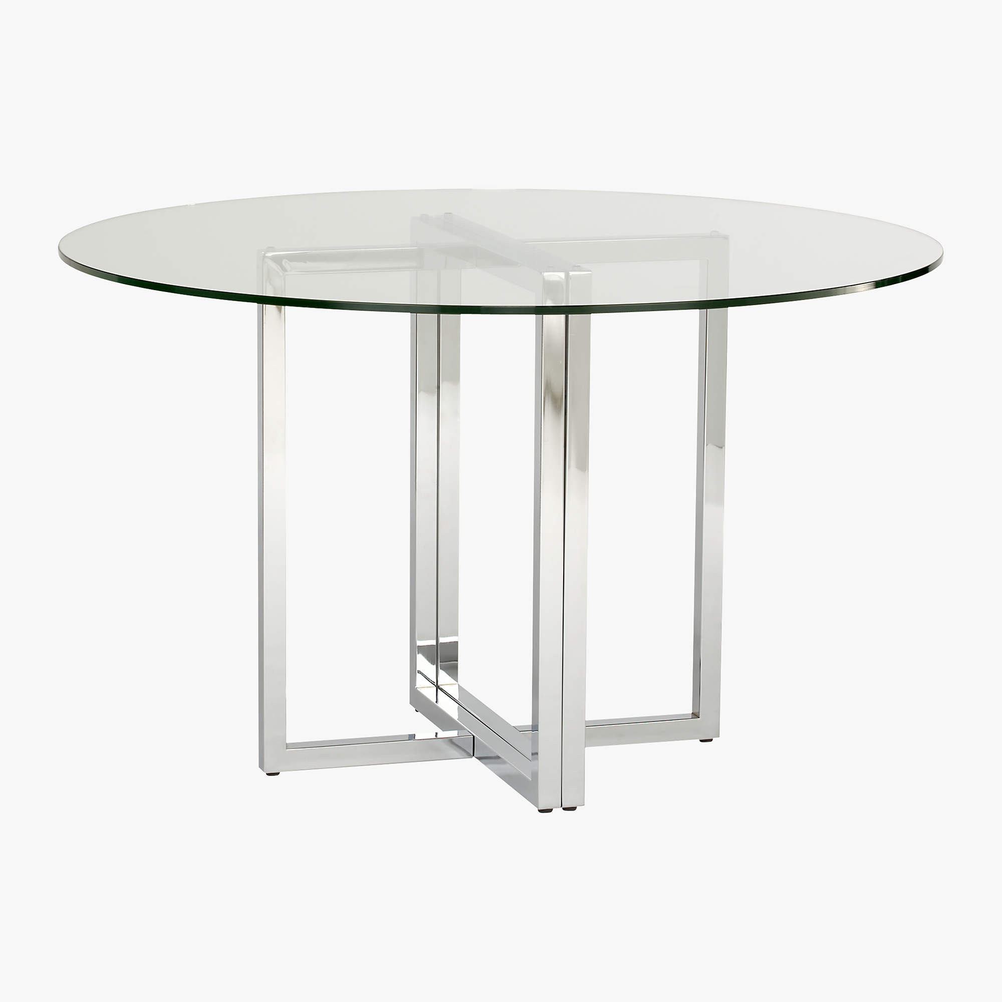 Silverado Chrome 47" Round Dining Table + Reviews | CB2 | CB2