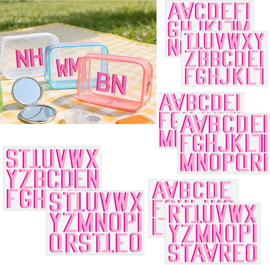 8 Sheet Personalized UV DTF Monogram Sticker,Normal,Hot Pink | Amazon (US)