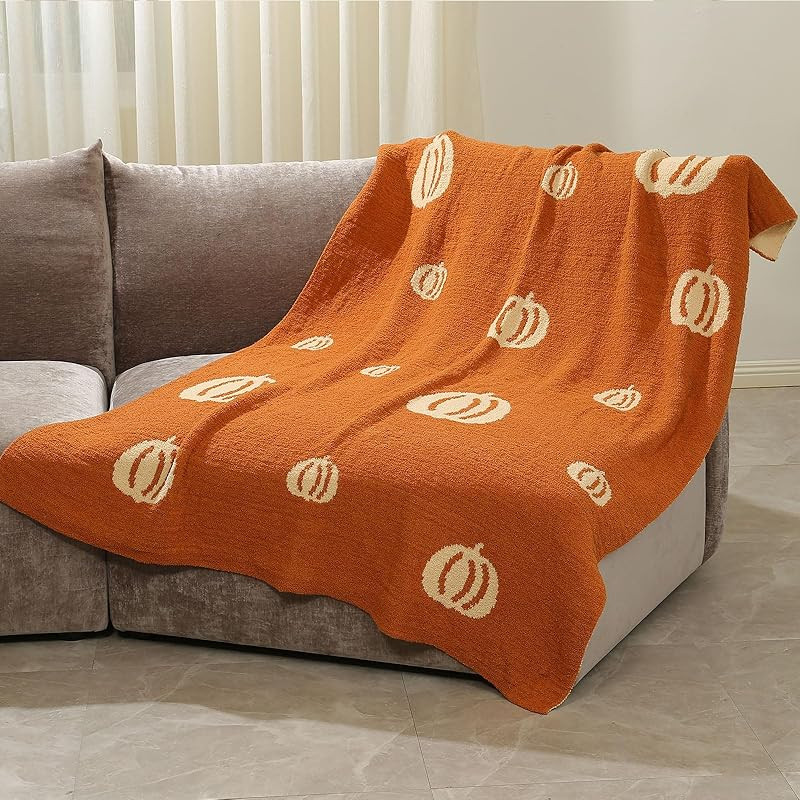 QQP Fleece Fall Throw Blanket for Couch,Soft Cozy Microfiber Reversible Fluffy Pumpkin Halloween ... | Walmart (US)
