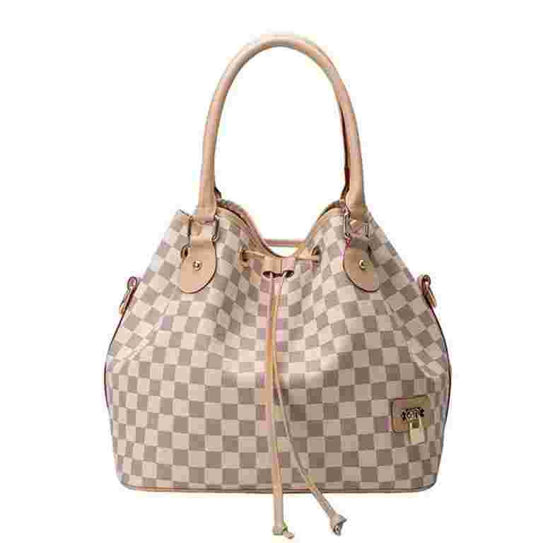 PU Leather Women's Checkered Tote Bag, Shopper Purse Handbag & Checker Buckets Bag | Walmart (US)