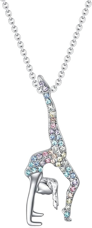 SUMFAN Gymnastics Gifts for Girls,Gymnastics Necklace Jewelry Sport Ballerina for Girls Birthday Chr | Amazon (US)