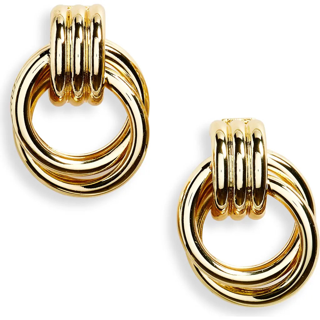 BaubleBar Interlocking Hoop Earrings in Gold at Nordstrom | Nordstrom