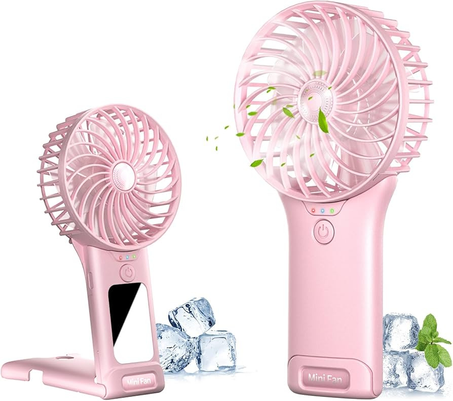 Handheld Fan, USB Rechargeable Mini Portable Fan, Personal Small Silent Hand Fan 4 Speeds with Mi... | Amazon (UK)
