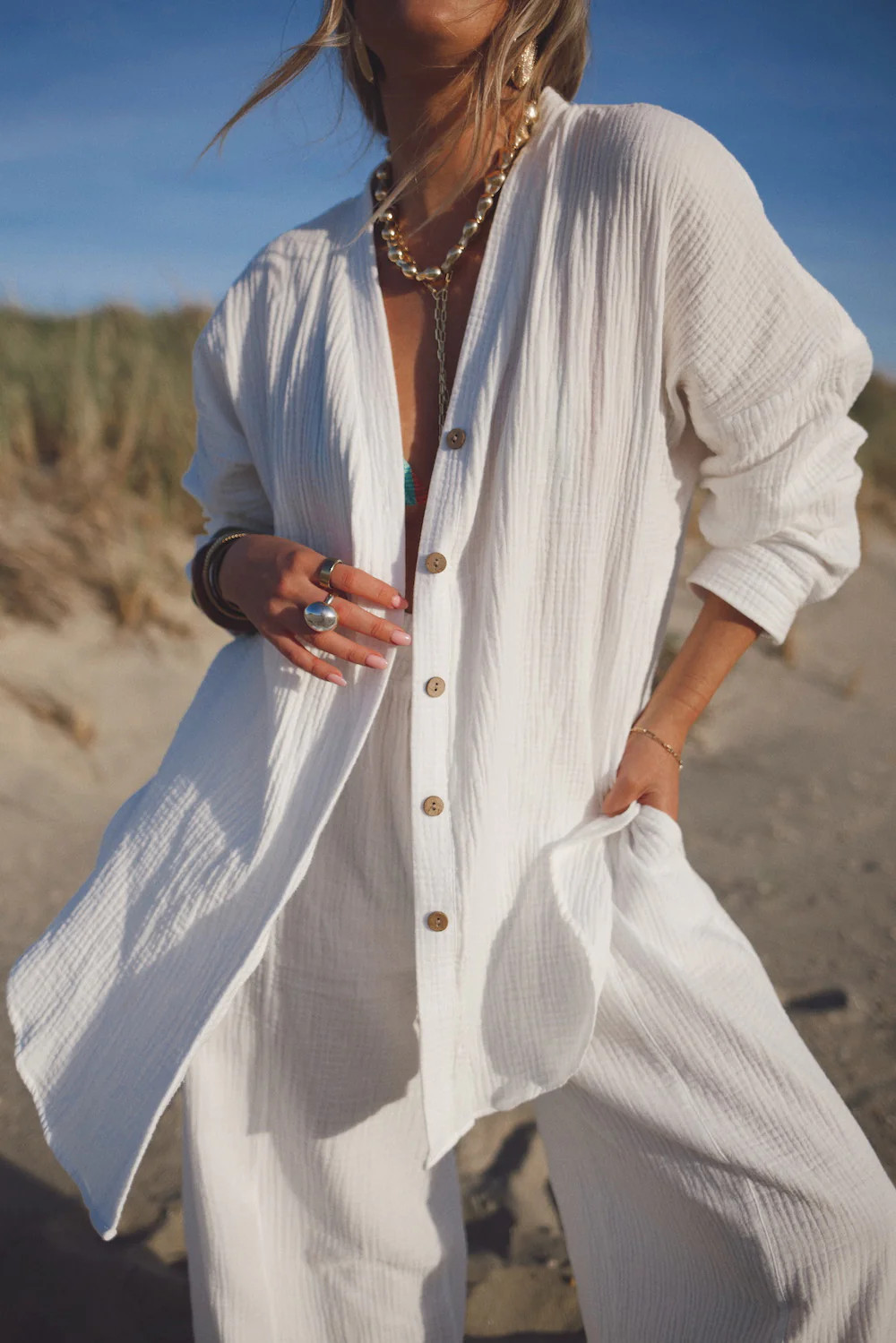 Cotton Gauze Essential Button Down - Ivory | How Do You Wear That