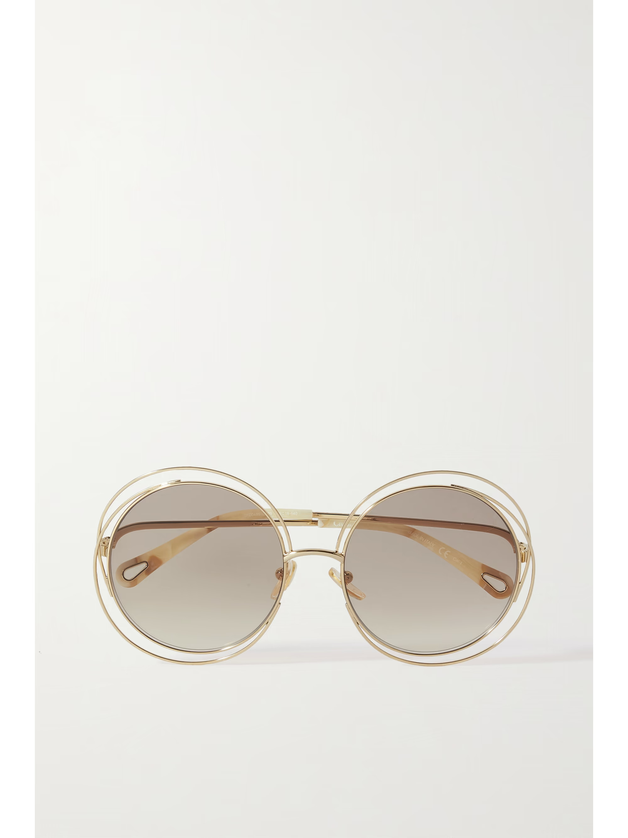 Carlina oversized round-frame gold-tone sunglasses | NET-A-PORTER (US)