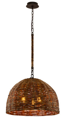 Huxley Pendant, 3-Light, Tidepool Bronze, 24"W (F6903 QC37) | Lighting Reimagined