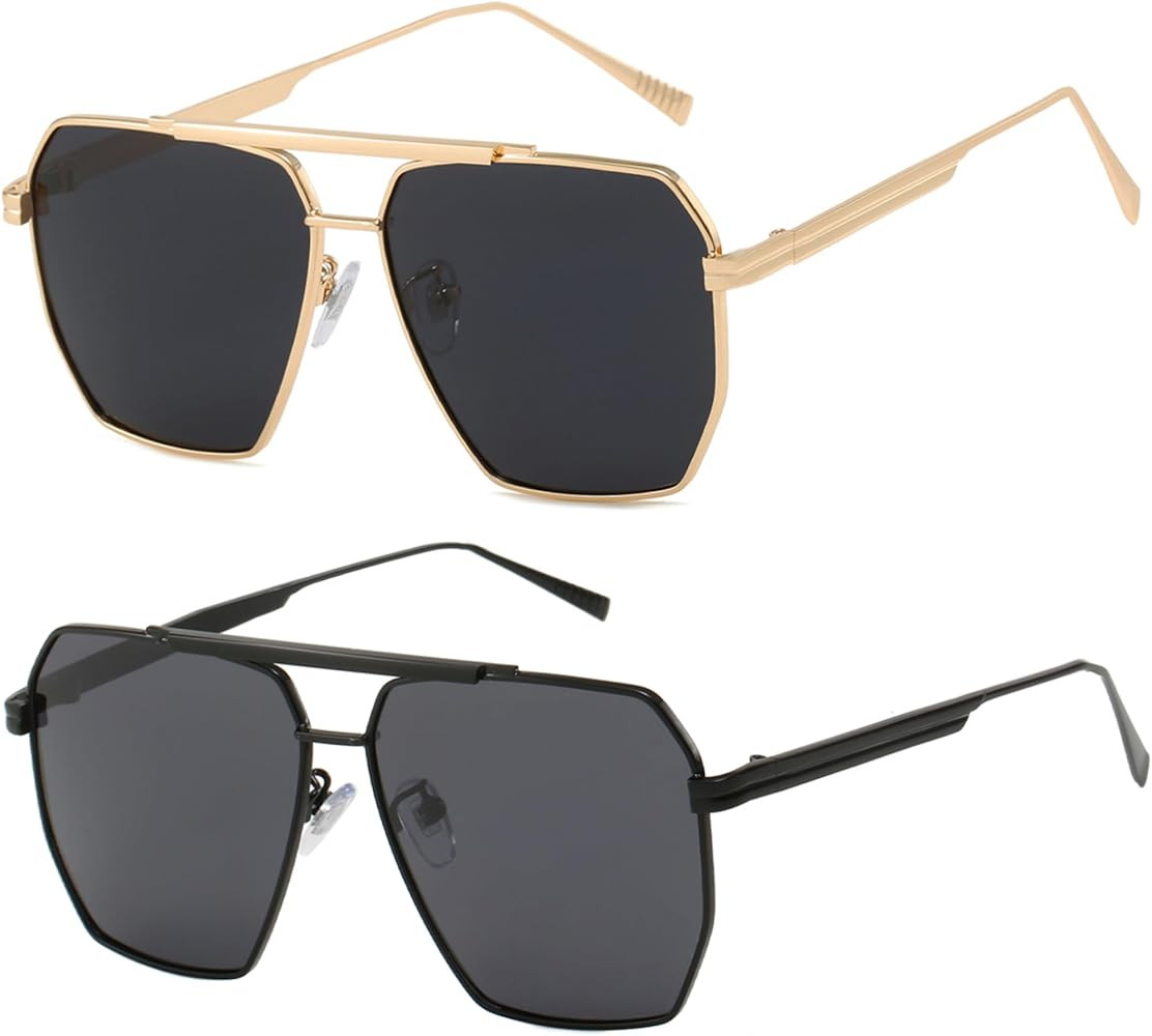 BUTABY Retro Sunglasses for Women Men Vintage Oversized Square Sun Glasses Classic Polarized Shad... | Amazon (US)