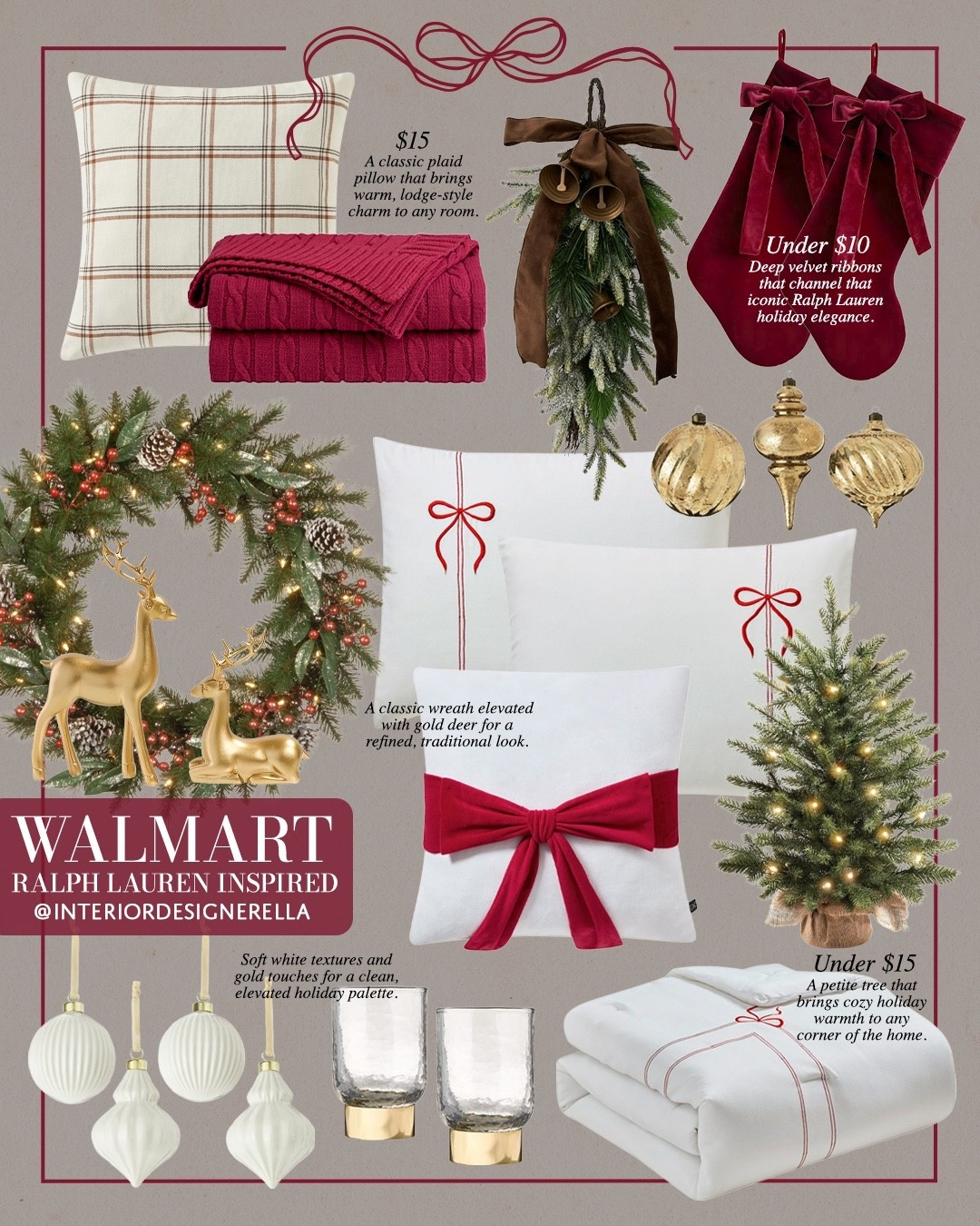 Walmart finds that bring home the timeless Ralph Lauren holiday vibe!🎄 Under $10 velvet stockings + $15 petite tree plant!✨ Share this post with a friend!!🤗 Click on the “Winter OOTD” collection on my LTK to shop this post and more!🤗 Have an amazing day!! Xo!!

#LTKHome #LTKFindsUnder50 #LTKHoliday