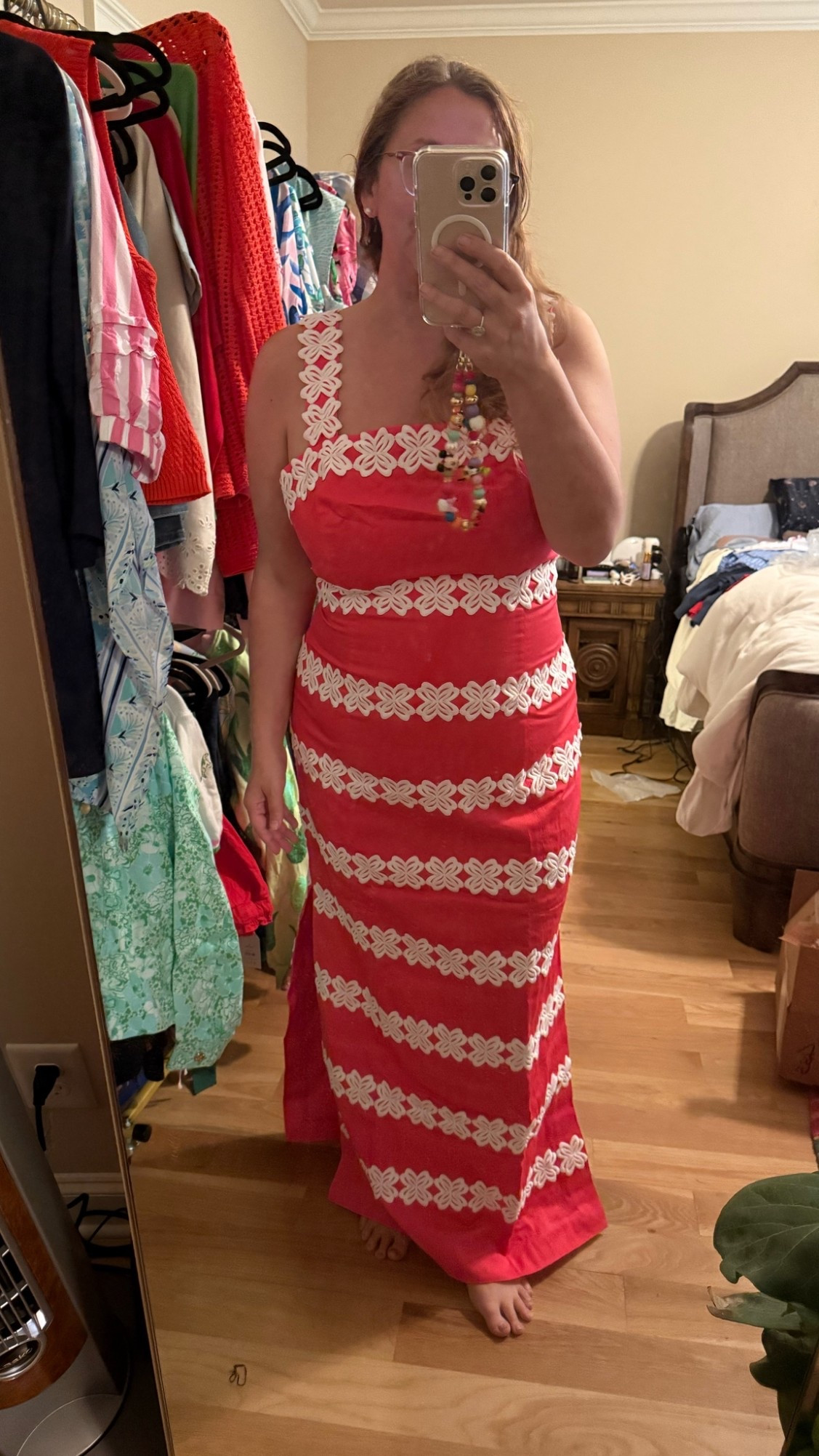 I was not planning on keeping this… but the color is sooooo god! 
Size 16 shown #livinglargeinlilly #illypulitzer #davismaxi

#LTKootd #LTKOver40 #LTKMidsize