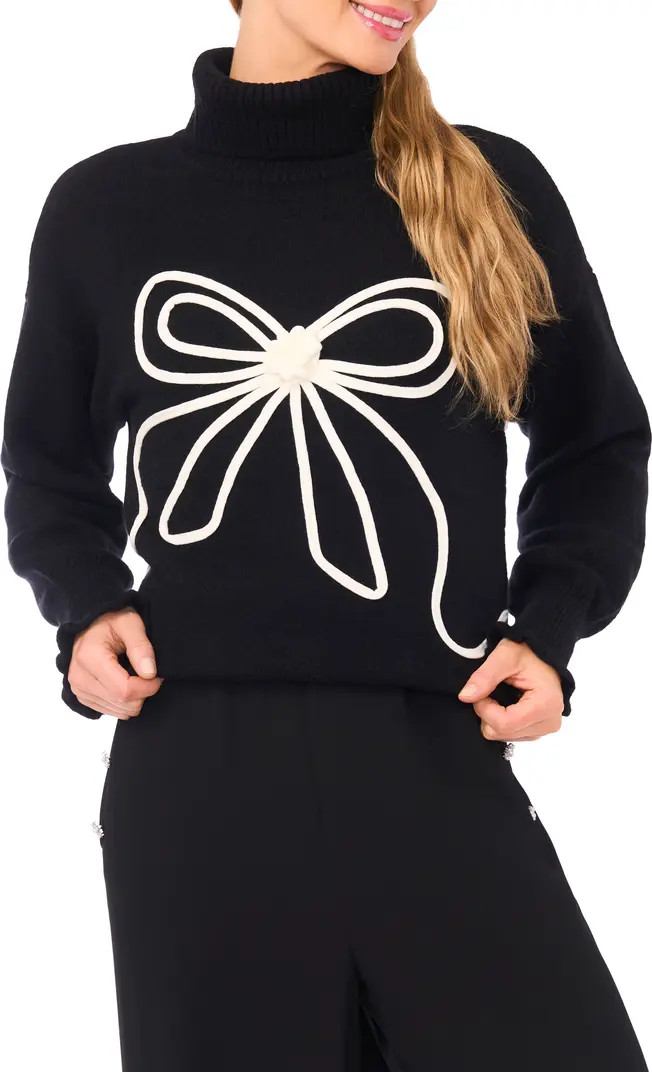 Bow Detail Turtleneck Sweater | Nordstrom