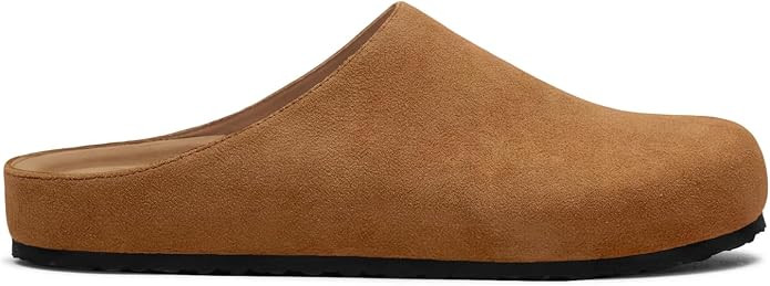 Coutgo Womens Suede Leather Clogs Comfortable Closed Toe Slip-On Mules | Amazon (US)