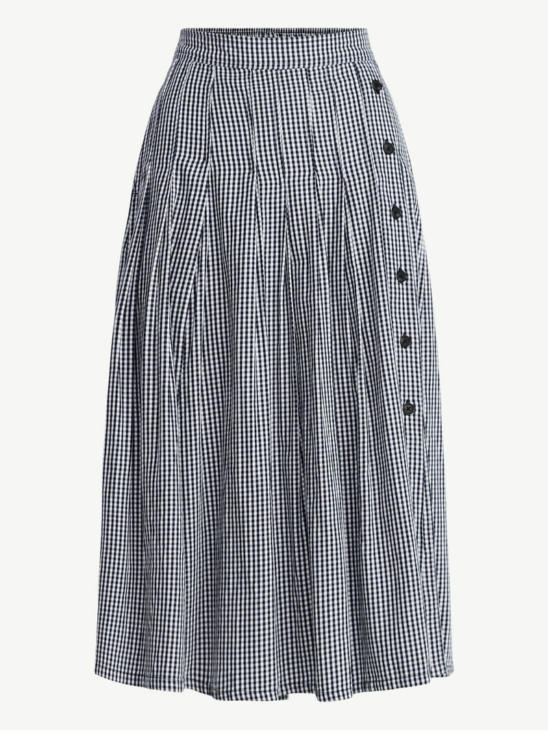 Free Assembly Women's and Women's Plus Pleated Cotton Maxi Skirt, Sizes XS-4X | Walmart (US)