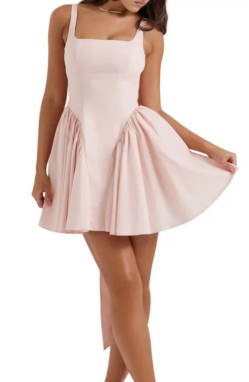 HOUSE OF CB Florianne Bow Back Dress in Soft Peach at Nordstrom, Size Large D | Nordstrom