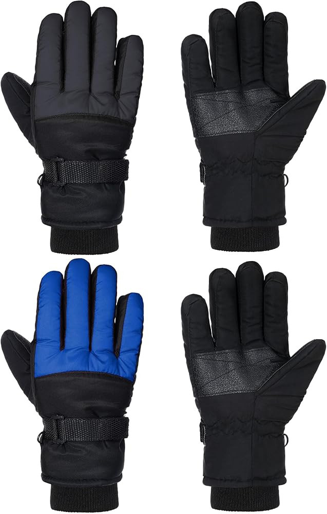 SATINIOR 2 Pairs Kids Waterproof Winter Snow Gloves Ski Gloves for Boy Girl Outdoor Warm Thickeni... | Amazon (US)