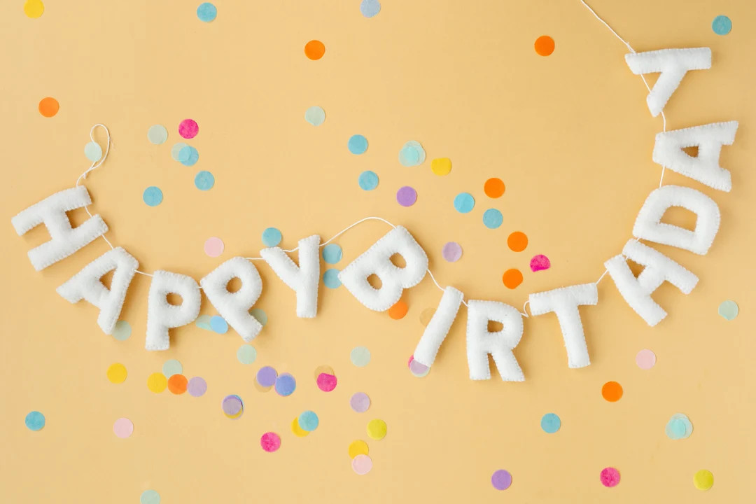 White Happy Birthday Felt Garland Banner | Includes Hang Kit and Bag - Etsy | Etsy (US)