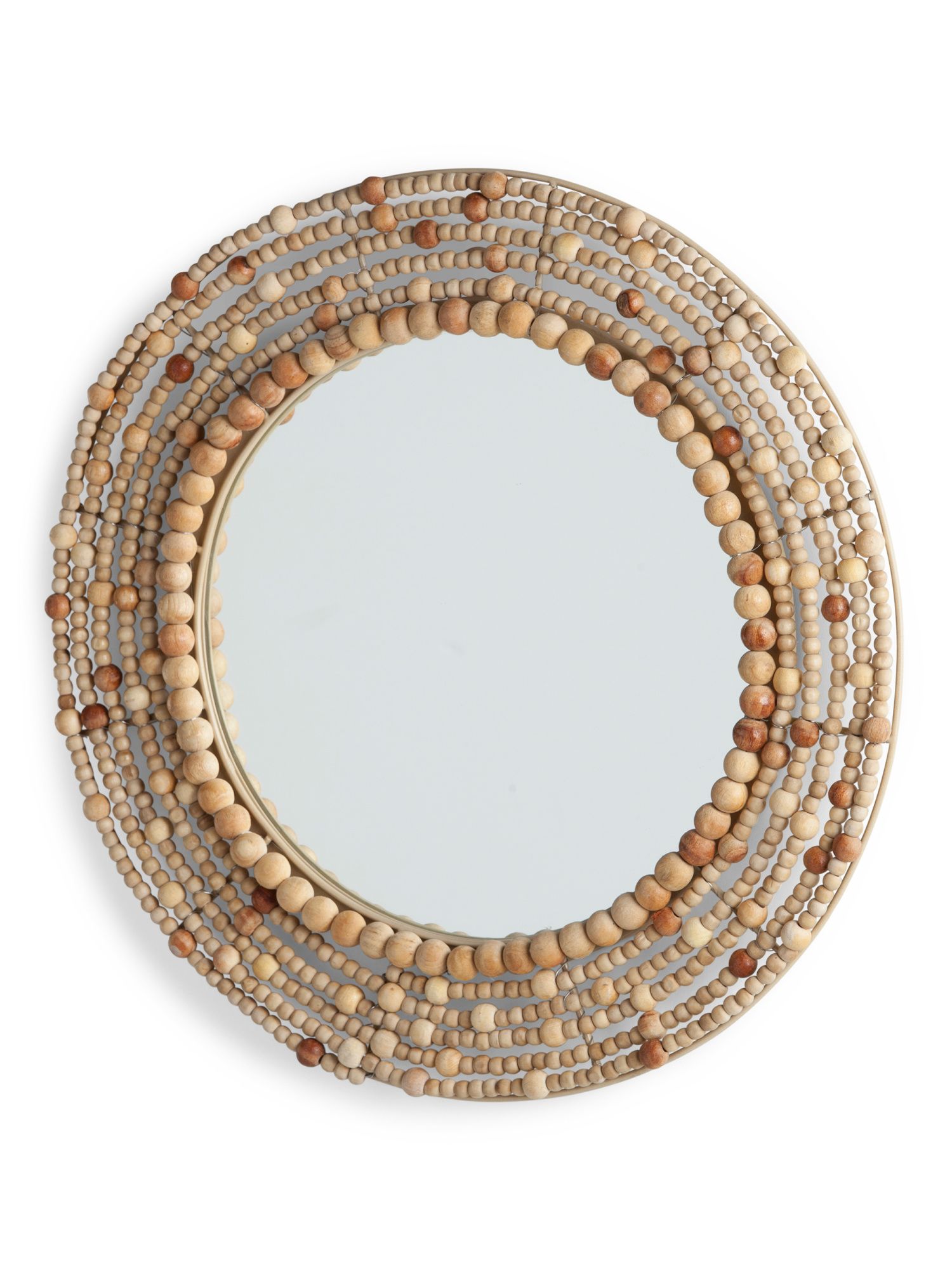 Lanni Wood Beaded Mirror | TJ Maxx