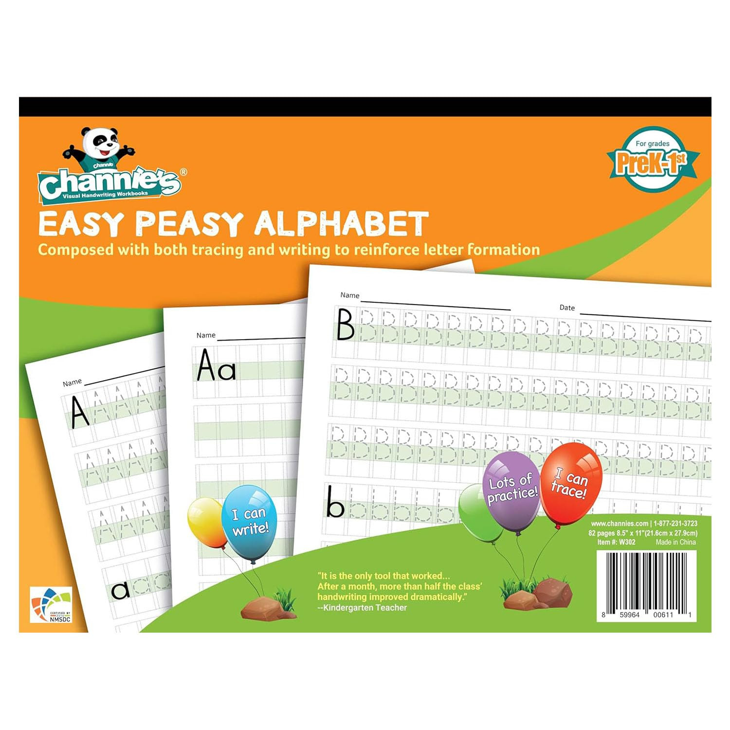 Channie's Easy Peasy Alphabet Tracing Book for Kids Ages 3-5, Pre K & Kindergarten Writing Workbo... | Amazon (US)