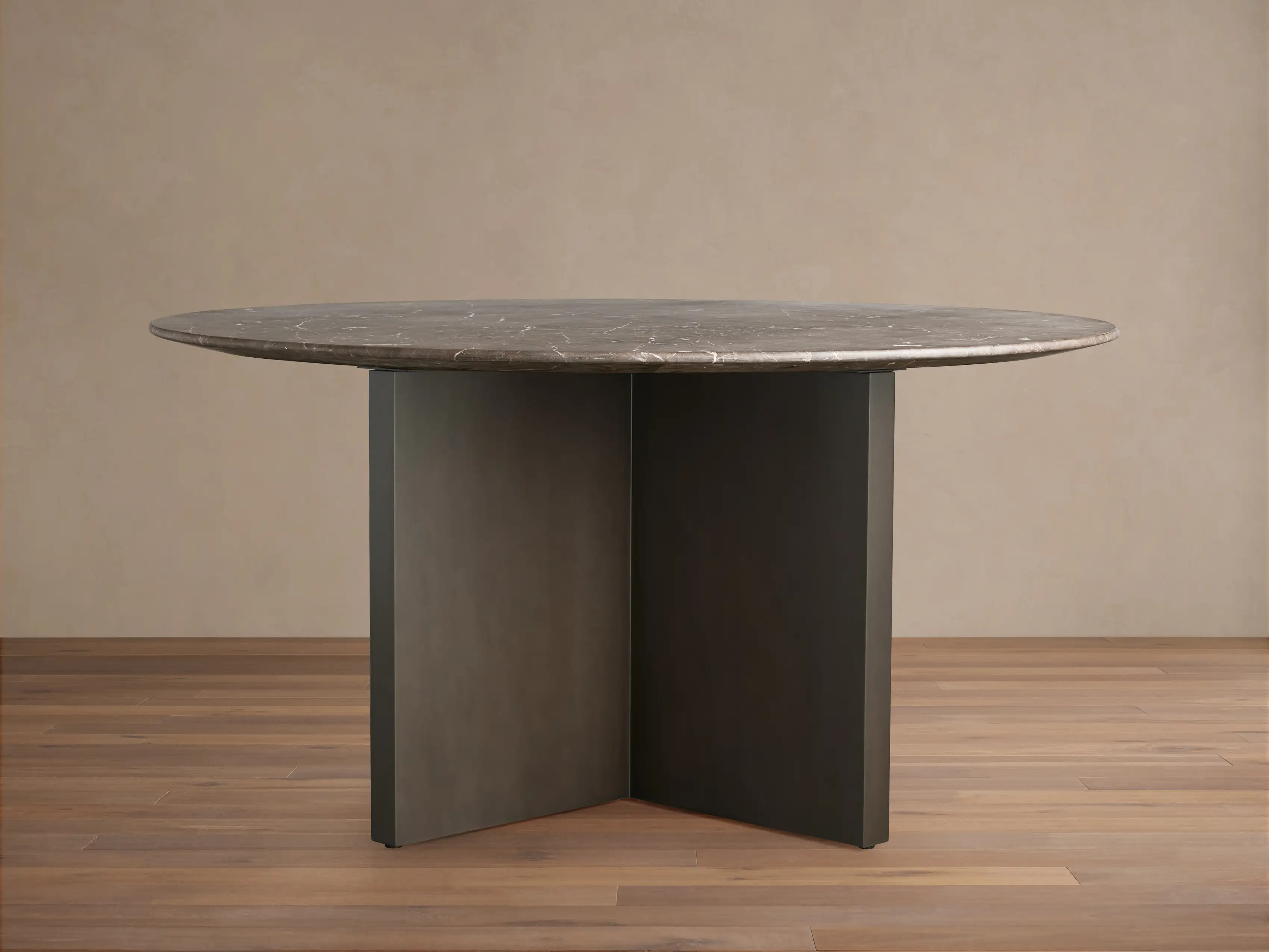 Saint Germain Round Stone Dining Table with Clement Base | Arhaus