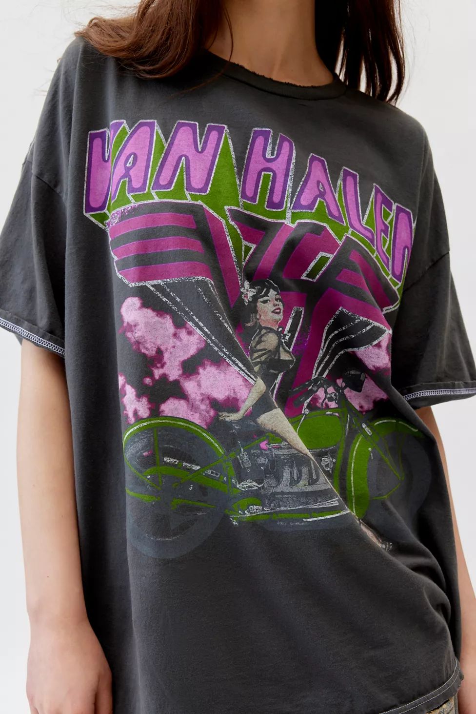 Van Halen Motorcycle Washed Oversized Tee | Urban Outfitters (US and RoW)
